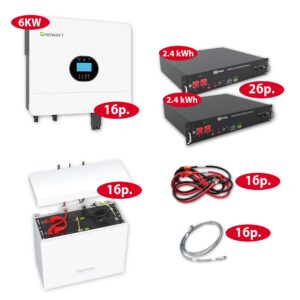 Комплект Growatt SPF6000 ES PLUS инвертор и Dyness 4.8kWh LiFePO4 батерии